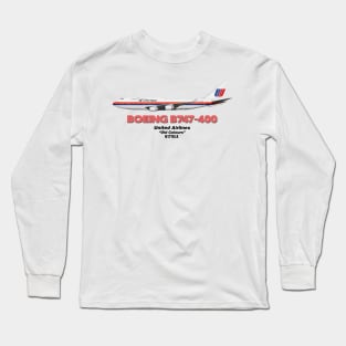 Boeing B747-400 - United Airlines "Old Colours" Long Sleeve T-Shirt